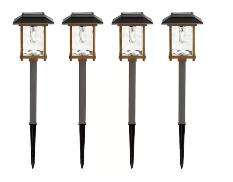 Hampton Bay Parkwood Outdoor Solar Path Light (Pack Of 4)