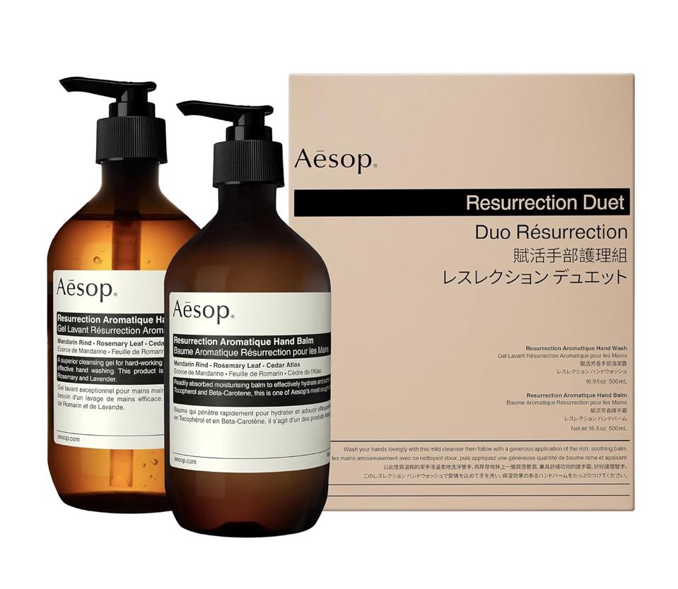 Aesop Resurrection Aromatique Duo next to the box. 