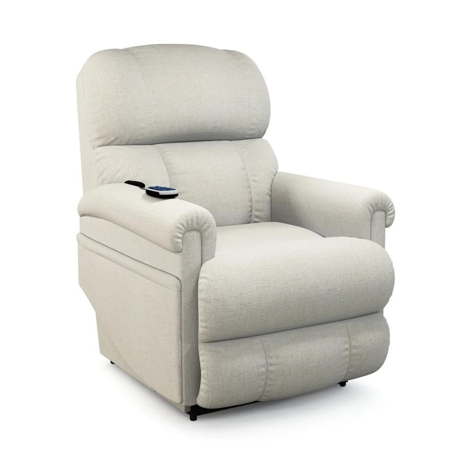 The Pinnacle Platinum Power Lift Recliner against a white background