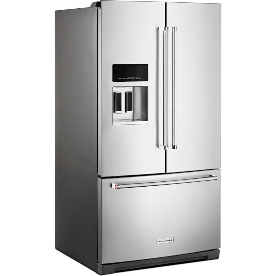 KitchenAid French Door Refrigerator against a white background