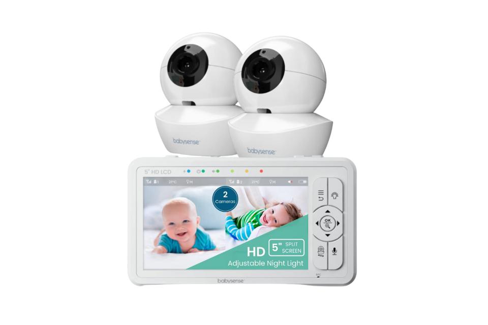 Thr Babysense Split-Screen Baby Monitor with cameras on a white background