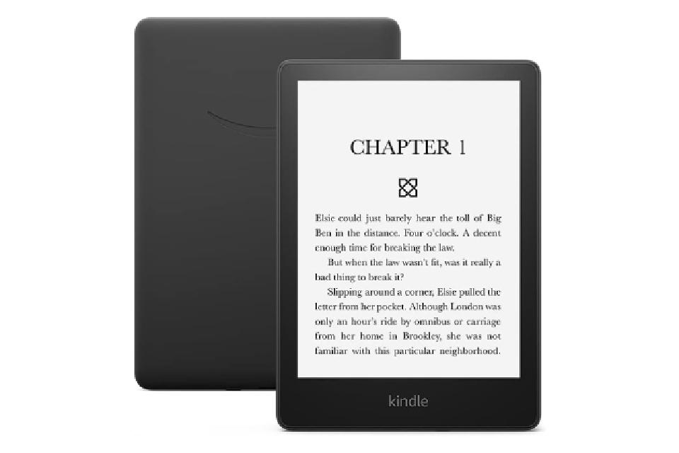 Product shot of a Amazon Kindle Paperwhite E-Reader.