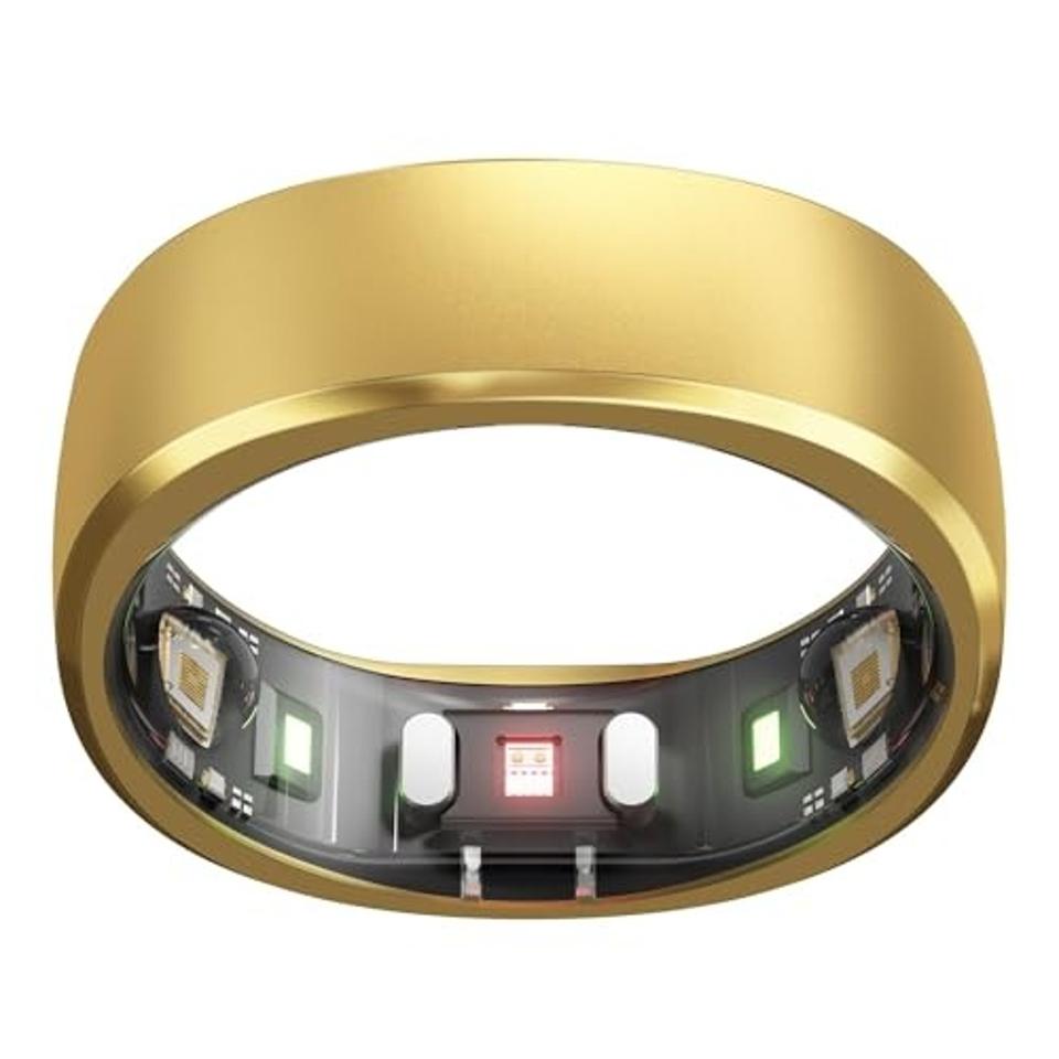 RingConn Smart Ring in gold shown in a close-up shot on a white background.