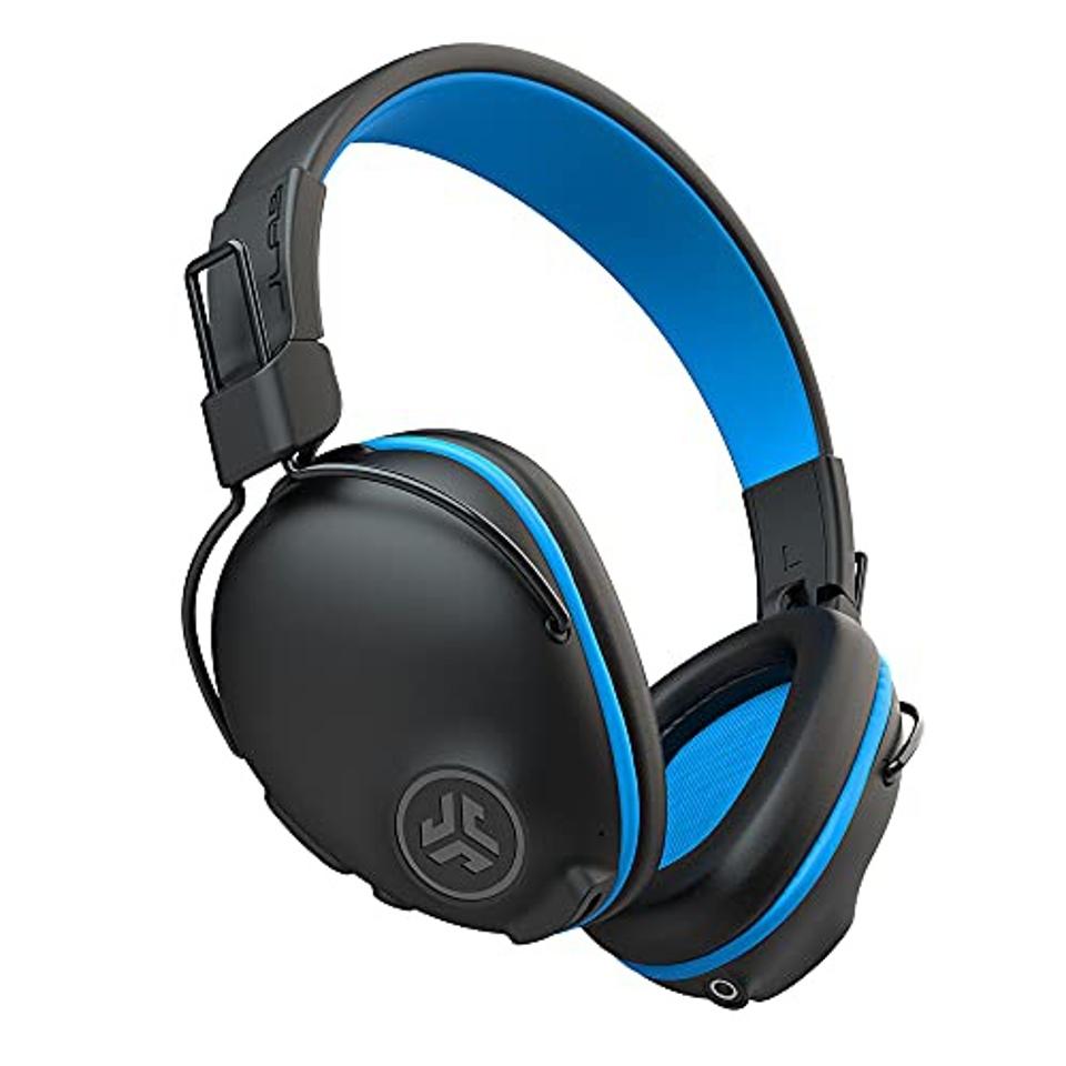 JLab JBuddies Pro Wireless Over-Ear Kids Headphones in blue on a white background