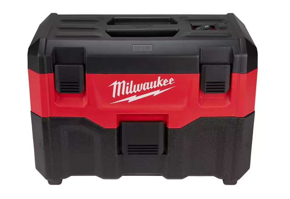 Milwaukee M18 2-Gallon Cordless Wet/Dry Vacuum on a white background. 