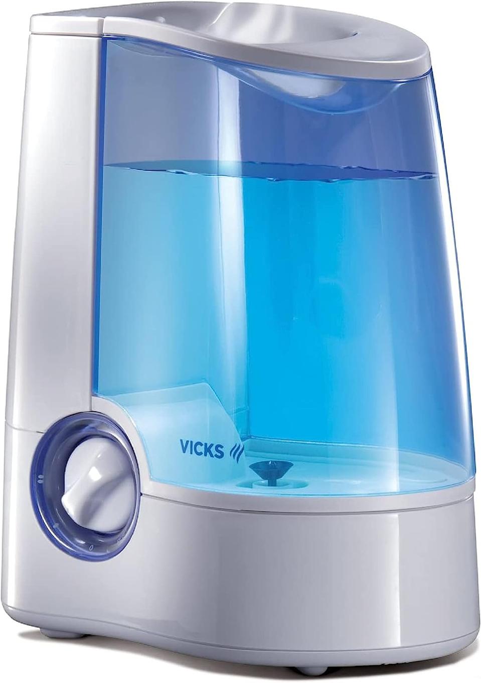 Vicks Warm Mist Humidifier against a white background.