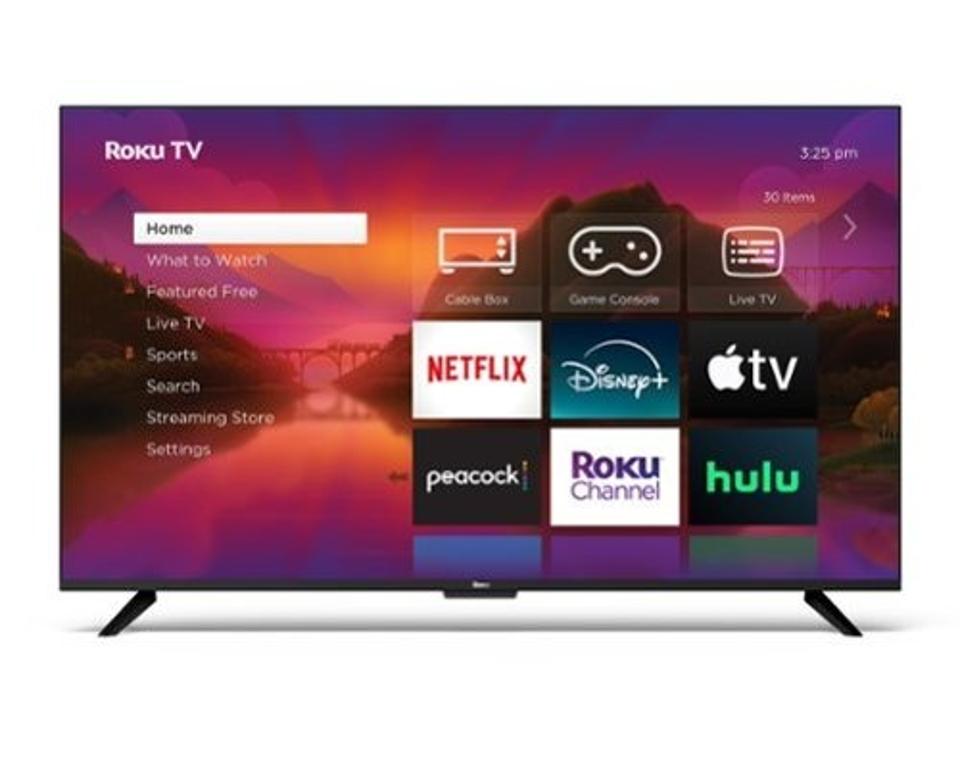 Roku Plus 55-inch TV on a white background