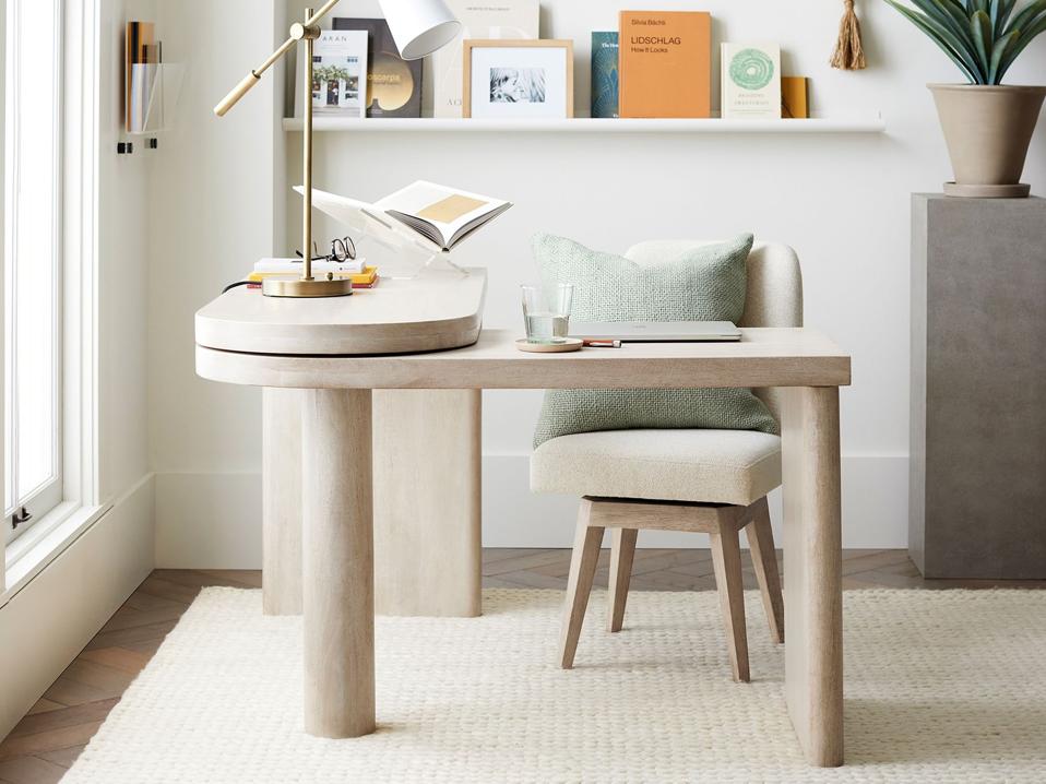 Best L-Shaped Desk: Pottery Barn Cayman L-Shape Rotating Desk