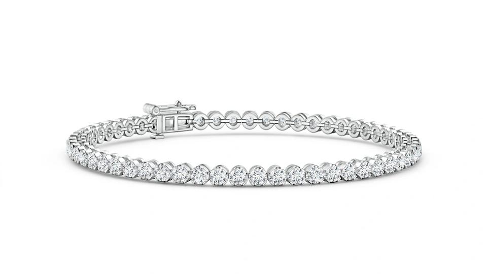 Angara Lab-Grown Classic Round Diamond Tennis Bracelet on white background