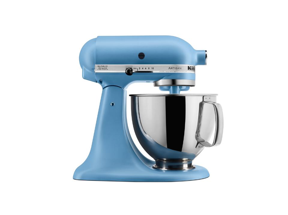 best wedding registry ideas blue kitchenaid mixer on white background