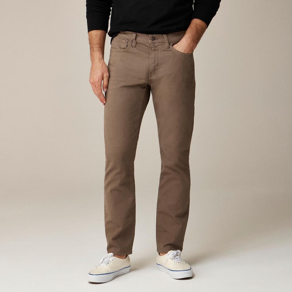 J.Crew 770 Straight-Fit Garment-Dyed Five-Pocket Pant on a male figure