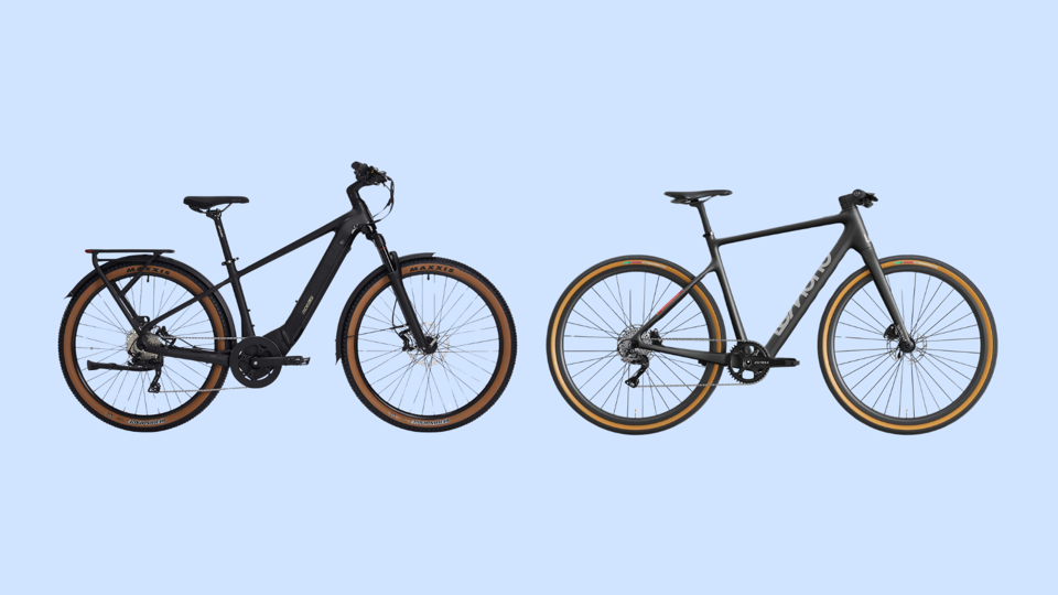 Two of the best electric bikes against a blue background.