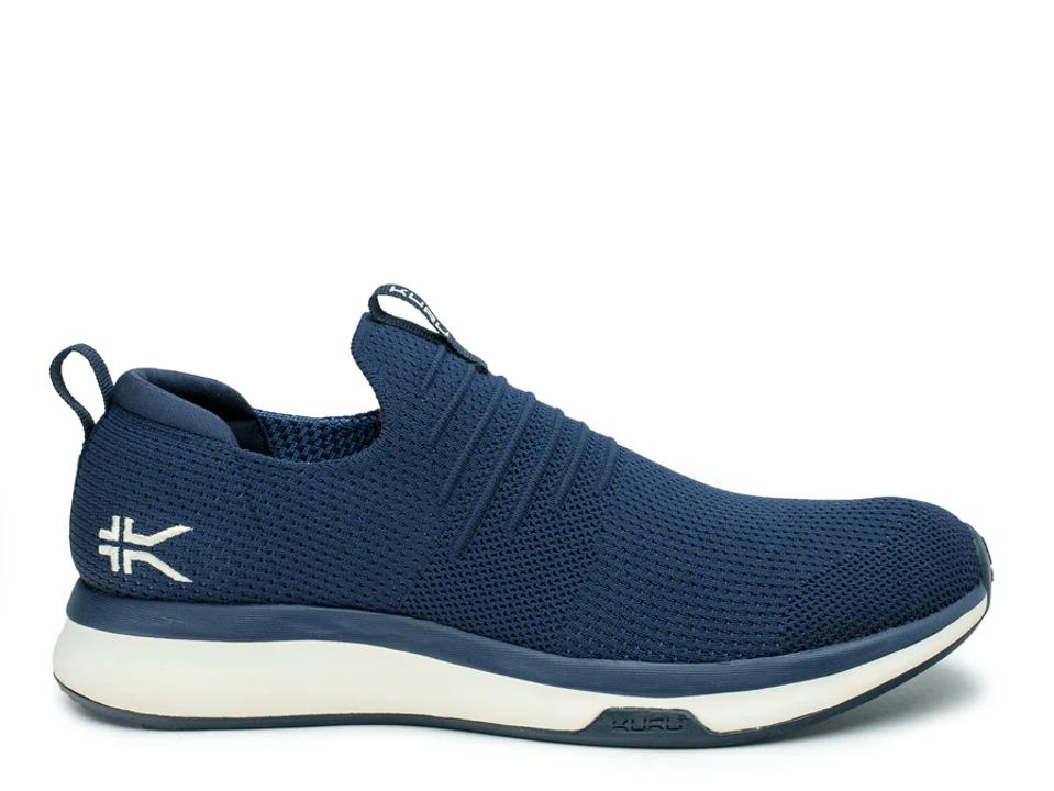 Kuru Atom Slip-On sneaker in midnight blue on a white background