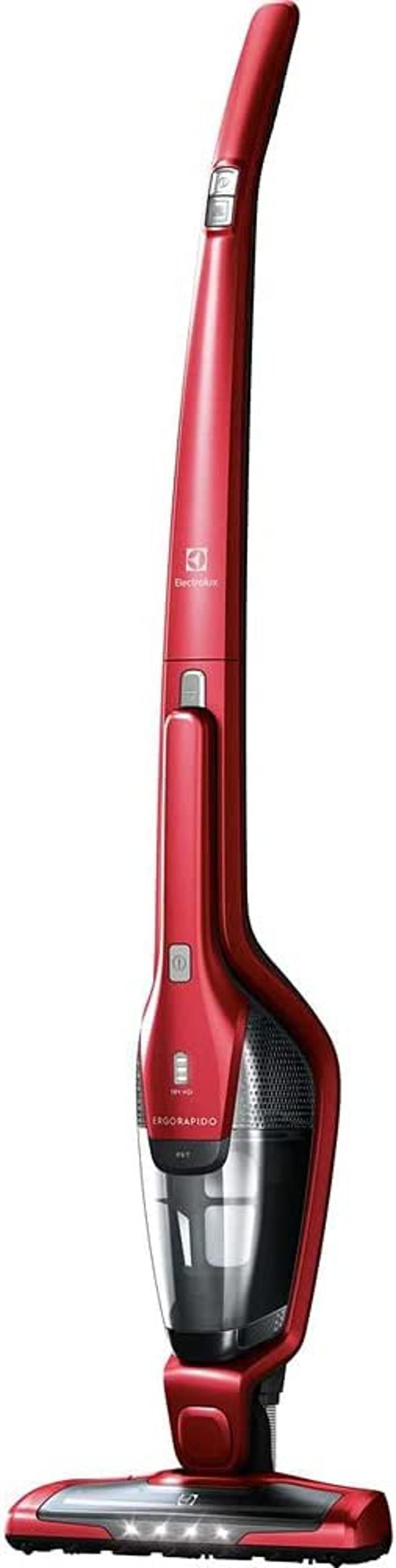 Electrolux Ergorapido Stick, Lightweight Cordless Vacuum with LED Nozzle Lights and Turbo Power Battery, for Removing Pet Hair from Carpets and Hard Floors, in, Chili Red