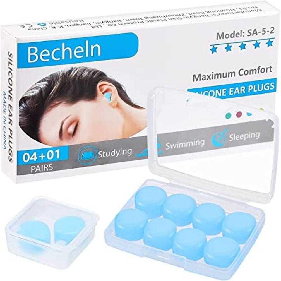 boxes of Becheln Silicone Earplugs on white background