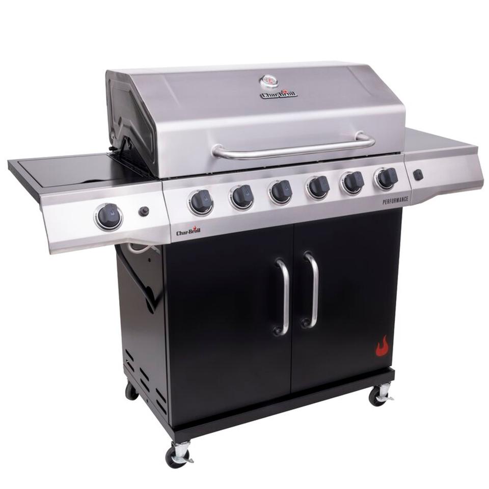 Charbroil Performance Series 6-Burner Propane Gas Grill Cabinet with Side Burner