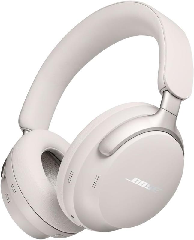 Black Bose QuietComfort Ultra headphones on a white background 