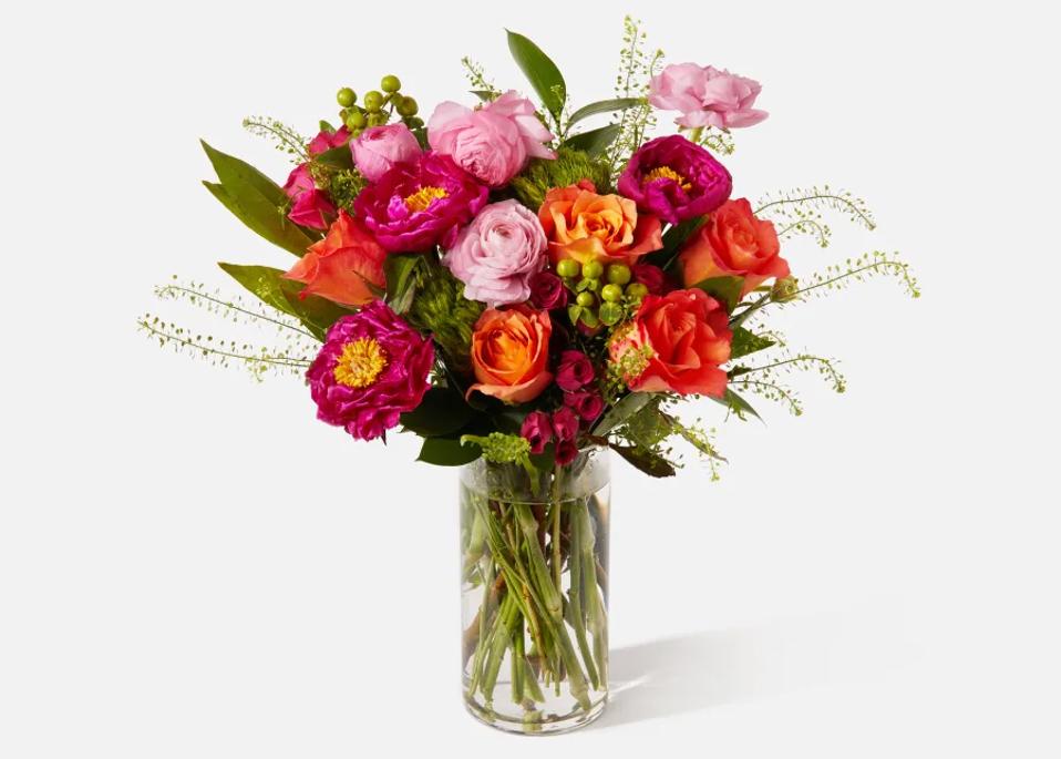 Urbanstems The Peony Sunset Bouquet On An Off-White Background