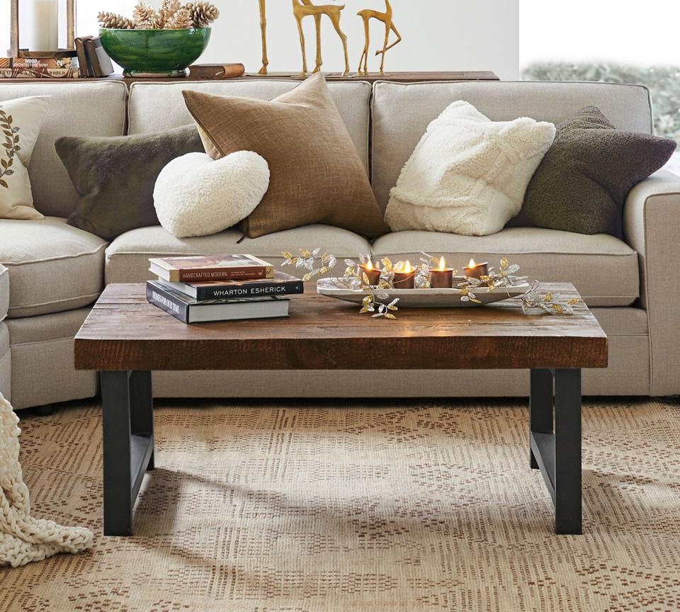 Wooden coffee table.