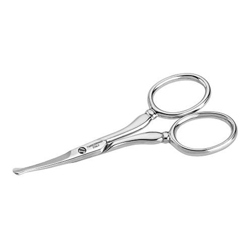 The Tweezerman Facial Hair Scissors against a white background.