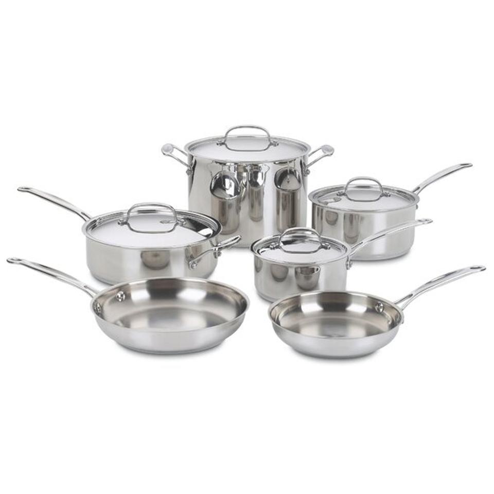 Cuisinart Chef's Classic Cuisinart Stainless Steel 10 Pieces Cookware Set & Reviews | Wayfair