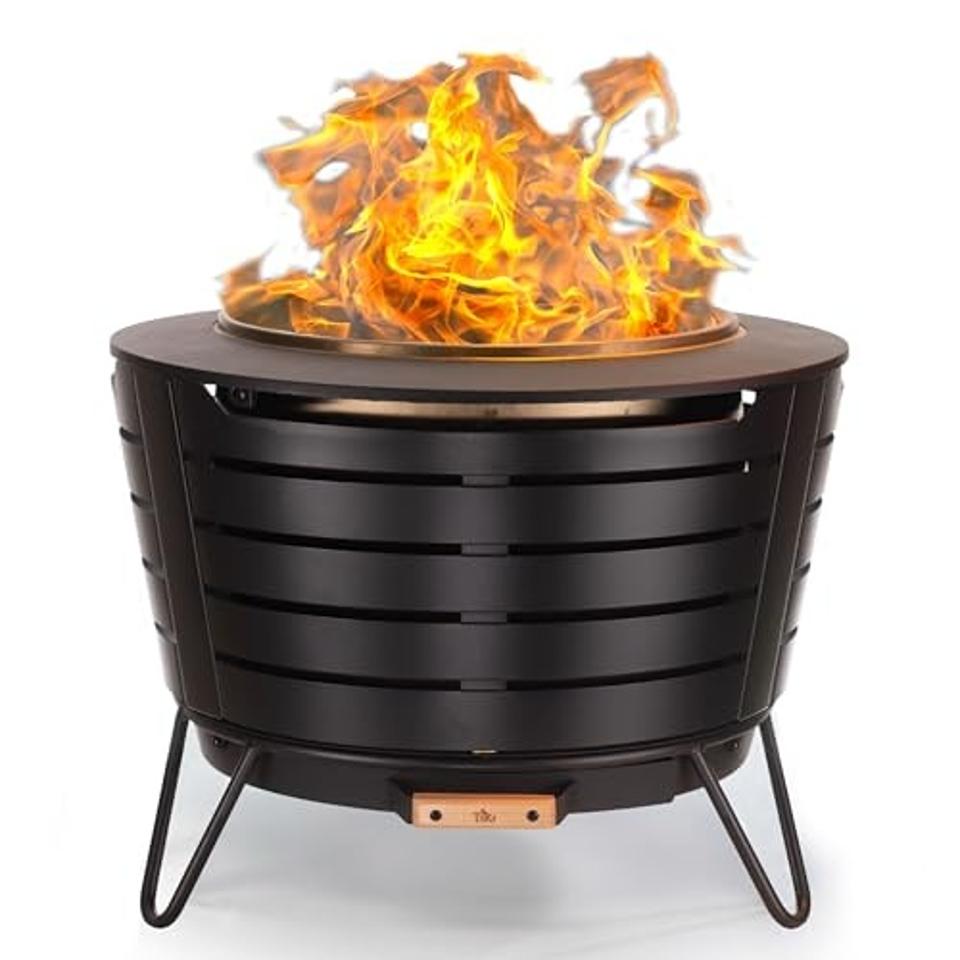 Product shot of a TIKI Brand Smokeless Fire Pit on a white background.