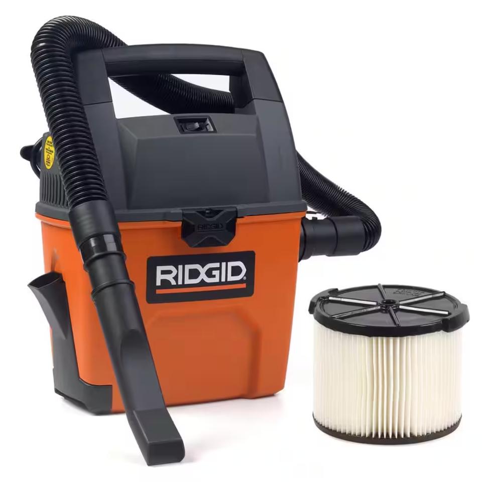 RIDGID 3 Gallon 3.5 Peak HP Portable Wet/Dry Shop Vacuum