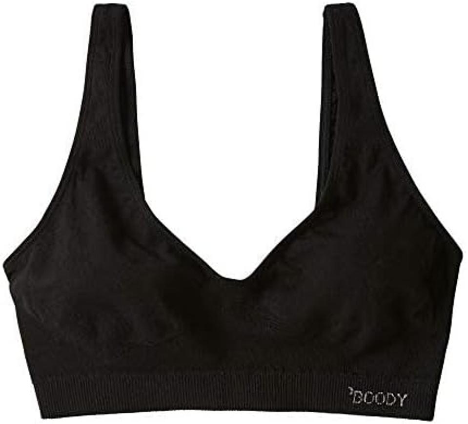 A black, seamless bra