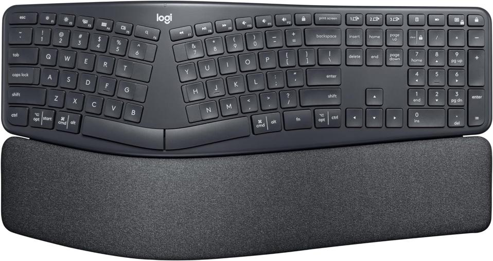 Logitech Ergo K860 Wireless Ergonomic Keyboard on a white background