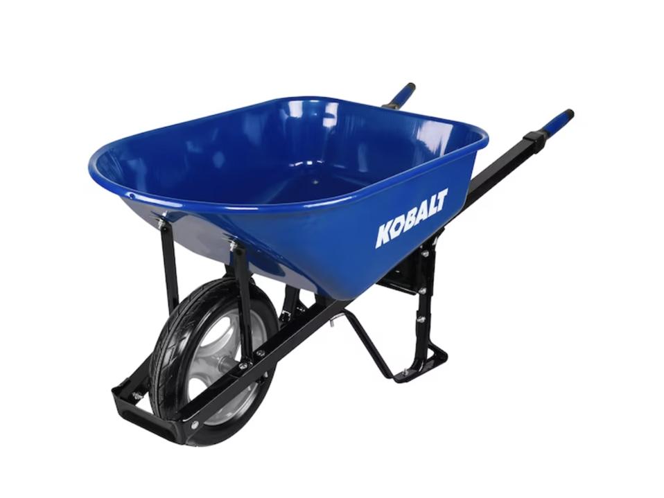 Best Wheelbarrow: Kobalt 6 Cubic Feet Steel Wheelbarrow Flat-Free Tire