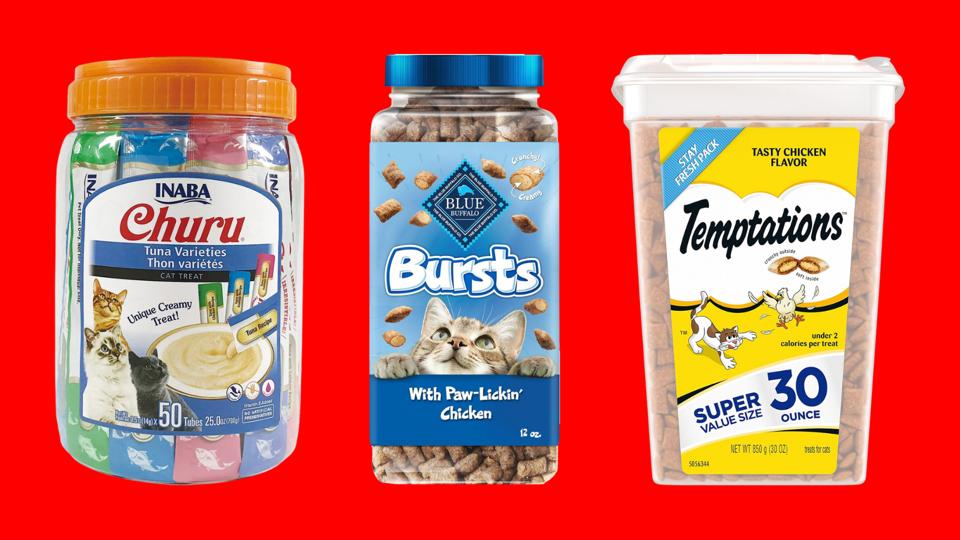 The best cat treats from Churu, Blue Buffalo and Temptations.