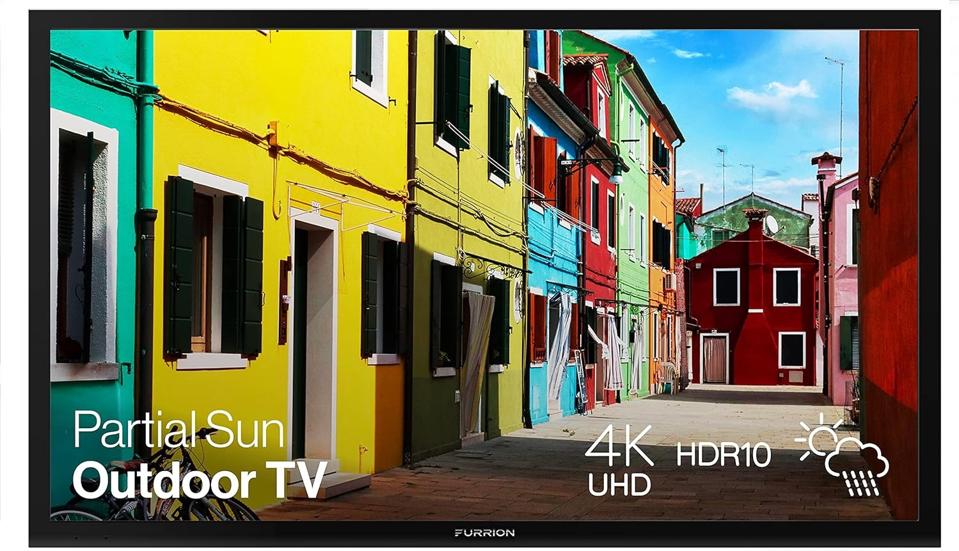 Furrion Aurora - Full Shade Series 43-Inch Weatherproof 4K Ultra-High Definition LED Outdoor Television with Auto-Brightness Control for Outdoor Entertainment - FDUF43CBR