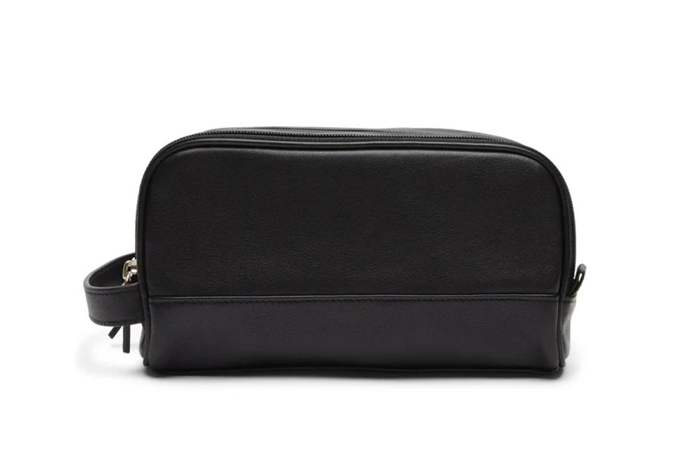 Leatherology Small Double Zip Toiletry Bag on a white background.