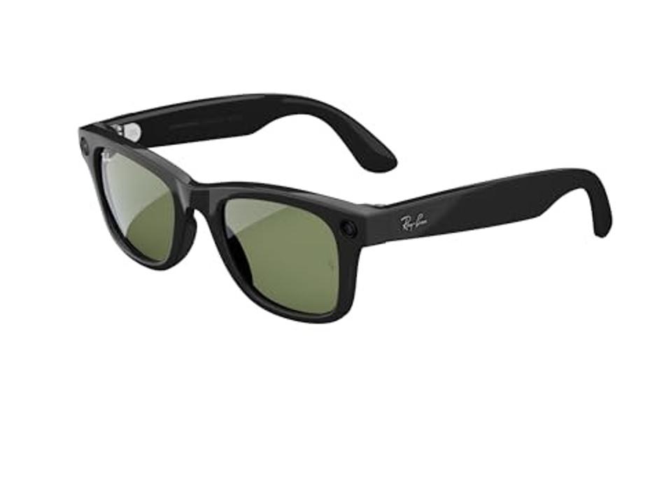 Meta Ray-Ban Smart Glasses in Wayfarer and Shiny Black on a white background.