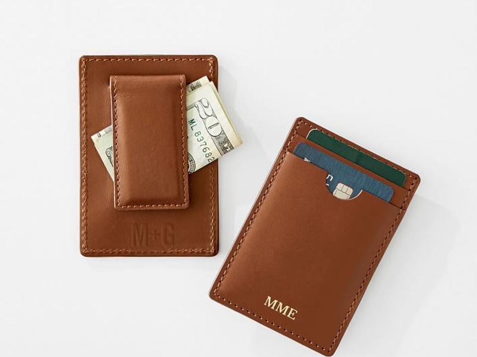 Best men's wallet: Mark & Graham Monogrammed Leather Money Clip Wallet