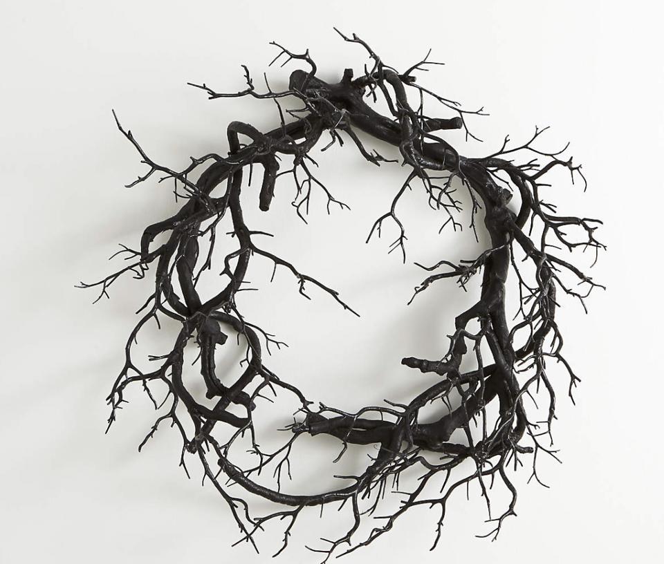 Faux Black Branch Halloween Wreath