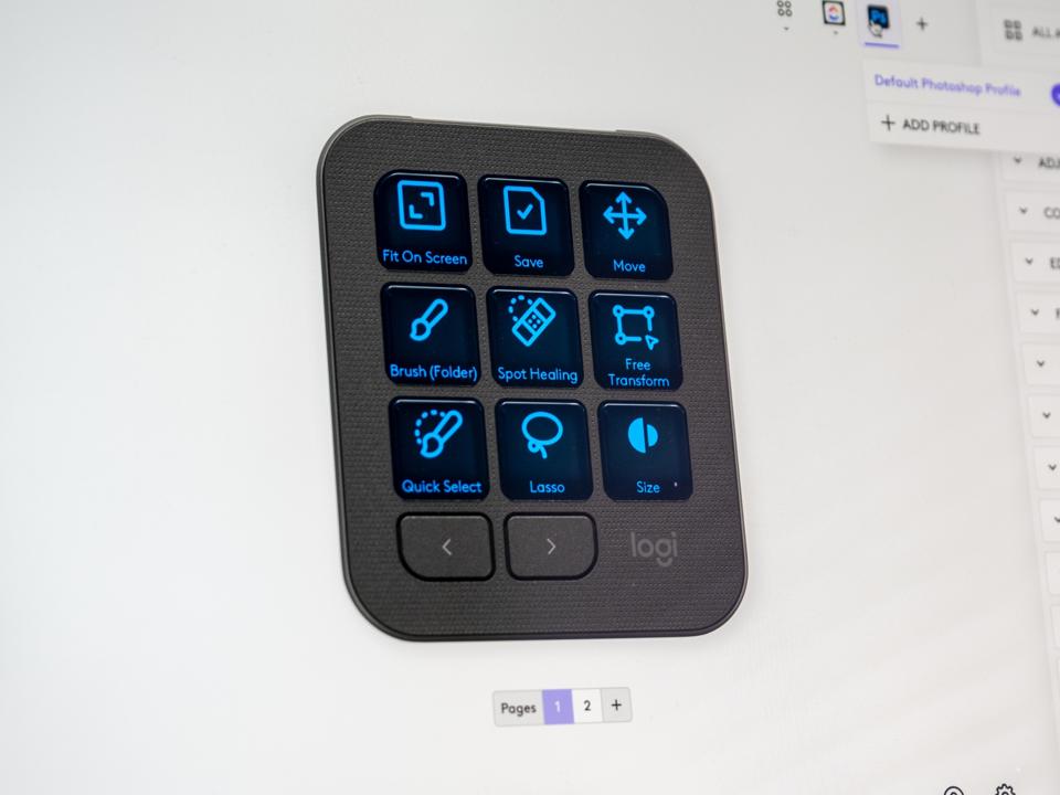 A Logitech Logi Options+ Software screenshot showing the different functions