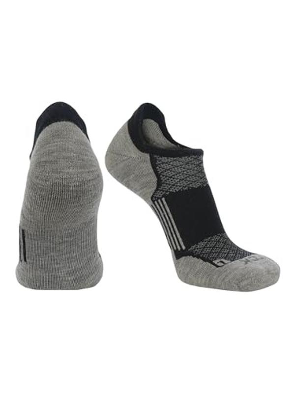 No Show Golf Socks with Heel Tab Super Soft (Black/Grey, Medium)