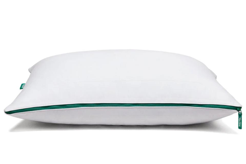 Brooklinen Marlow Pillow with both zippers closed on a white background