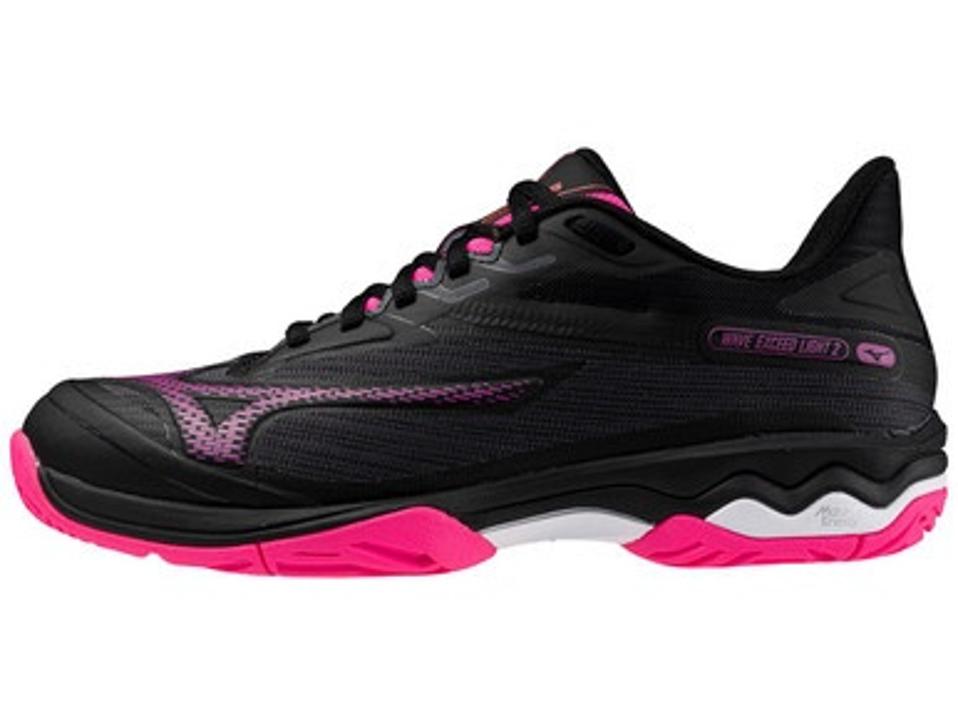 Mizuno Wave Exceed Light 2 AC in black with pink accents on a white background