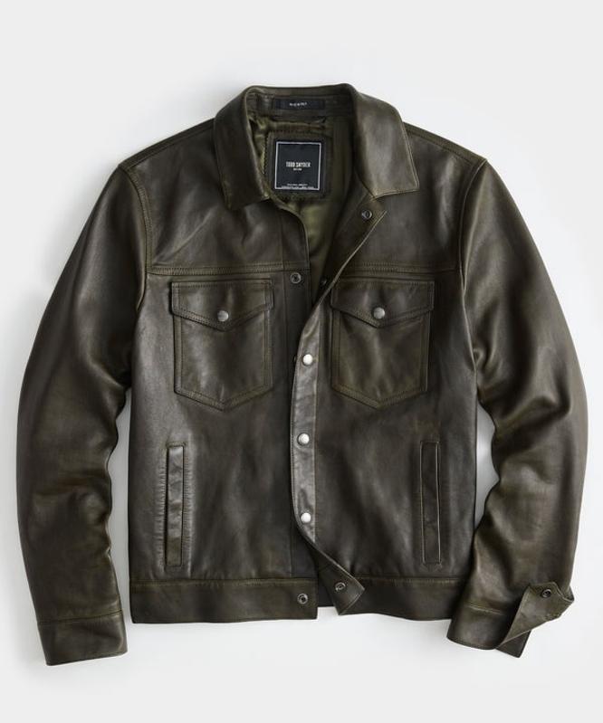 Todd Snyder Italian Burnished Leather Dylan Jacket