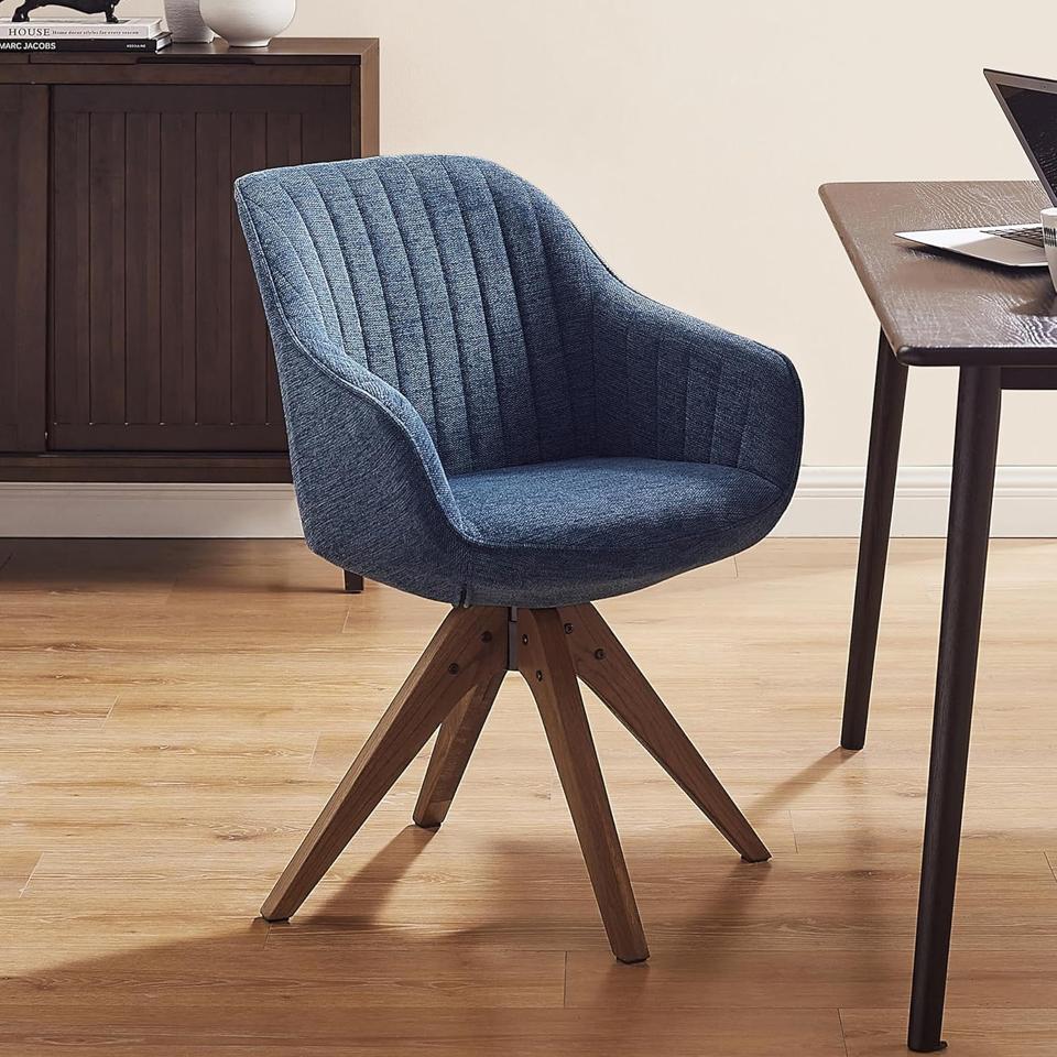 Art Leon Mid-Century Modern Swivel Accent Chair on a white background.