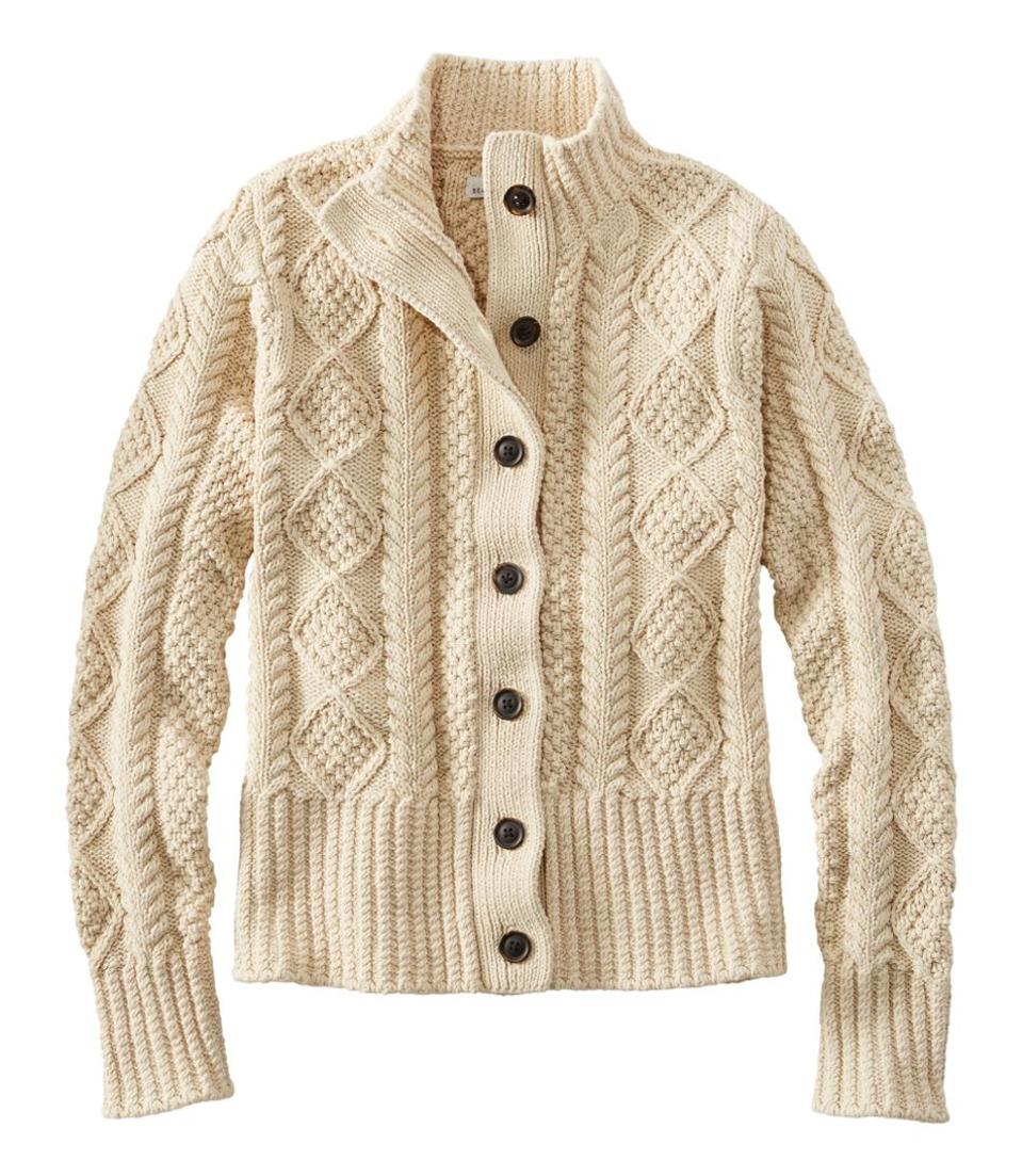 Cotton Fisherman Sweater, Short Cardigan