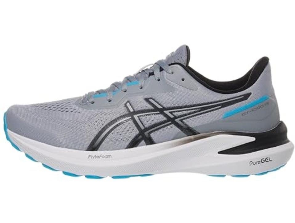 ASICS Men's GT-1000 13 Running Shoes in SHEET ROCK/BLACK on a white background