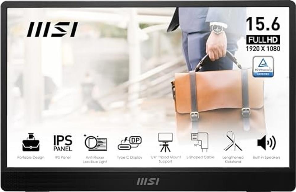 MSI Pro MP161 E2 Portable Monitor on a white background