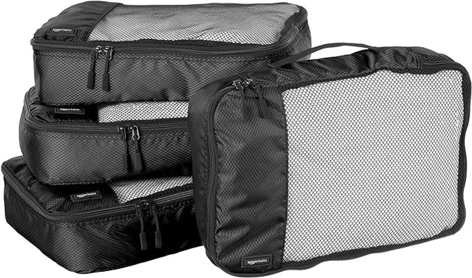 Amazon Basics Packing Travel Organizer Cubes Set against a white background