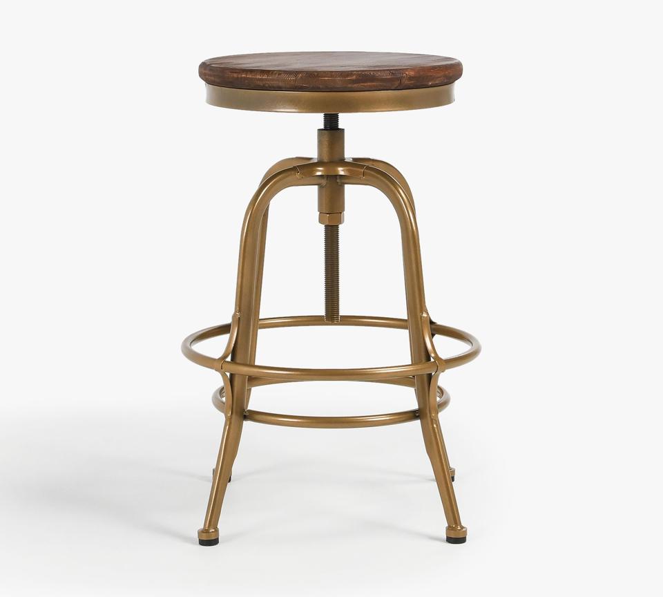 Pottery Barn Leary Reclaimed Wood Swivel Counter Stool