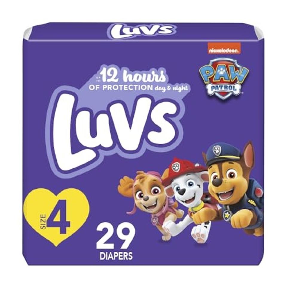 Luvs Disposable Baby Diapers Box - Size 4, 29 Count, Paw Patrol design