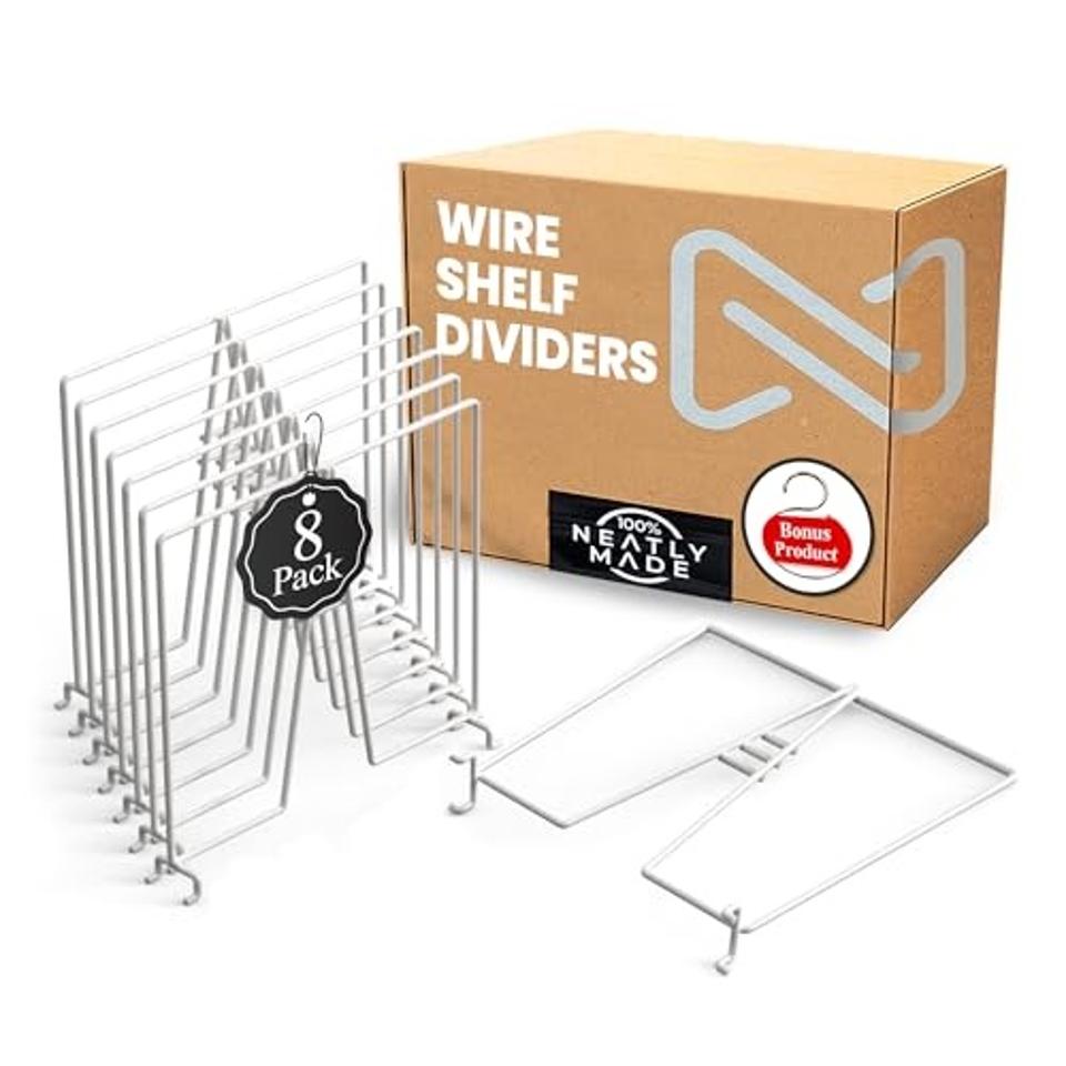 Best Pantry Organizers: Neatly Made White Tall Wire Shelf Dividers