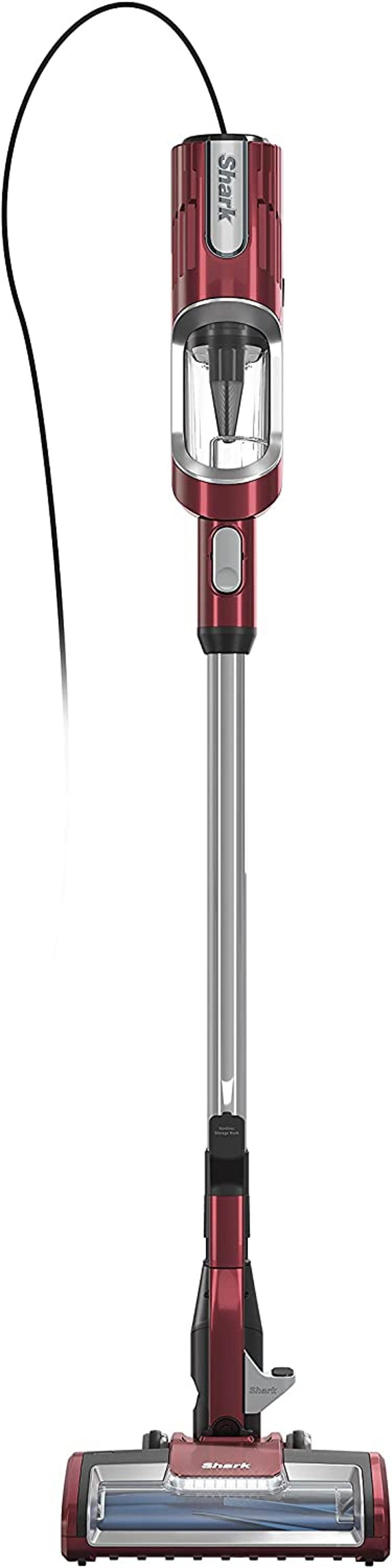 Shark HZ602 Ultralight Pet Pro Corded Stick Vacuum with PowerFins & Self-Cleaning Brushroll, Perfect for Pets, Converts to Hand Vacuum, Pet Power Brush, Crevice & Upholstery Tools, Comet Red